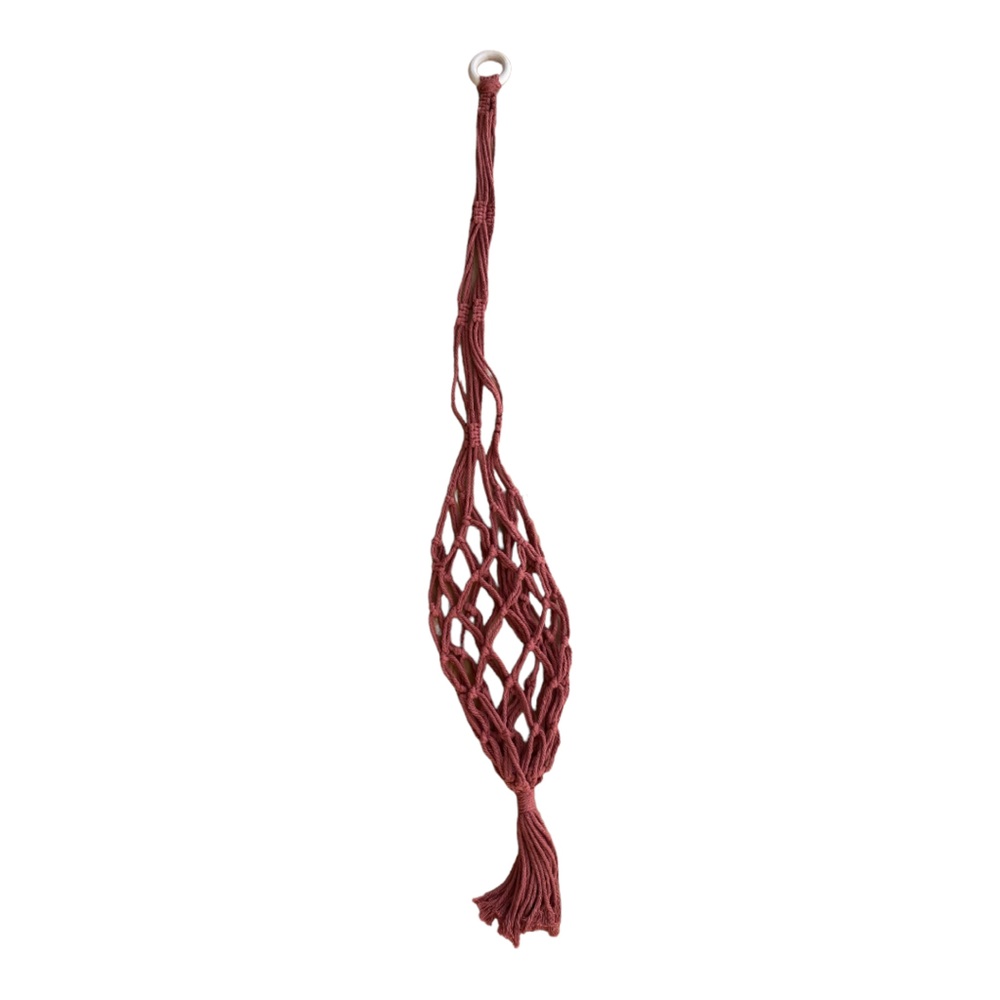 Handmade macrame plant hanger, terracotta colored